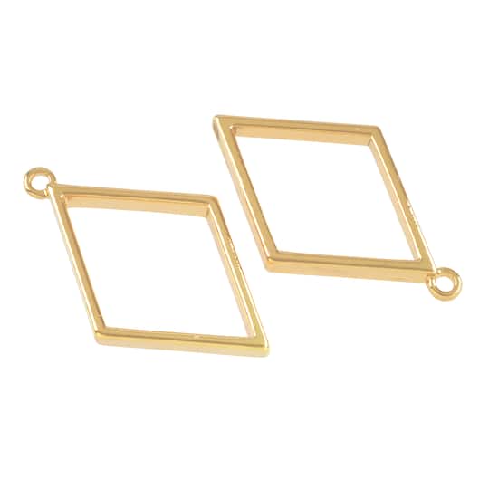 Gold Rhombus Open Back Frame Pendants by Bead Landing&#x2122;